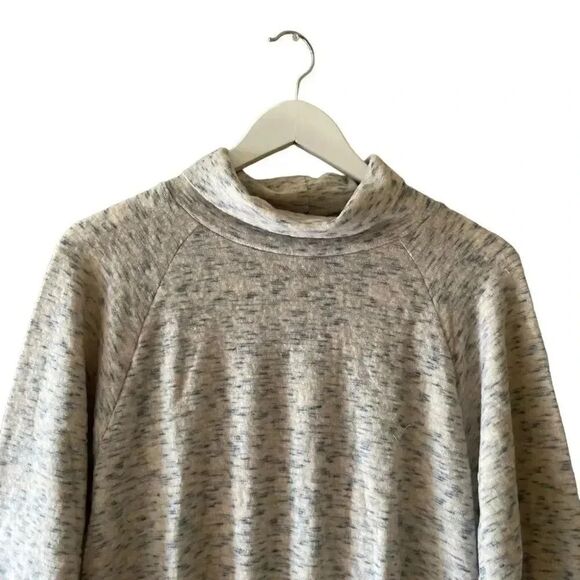 LUSH  DRAWISTRING TNECK TOP
CREAM  BLUE Cropped Long Sleeves Soft Womens S - Picture 3 of 16